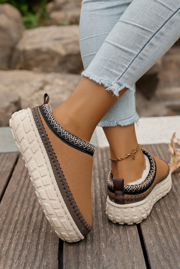 White Contrast  Clog Slippers