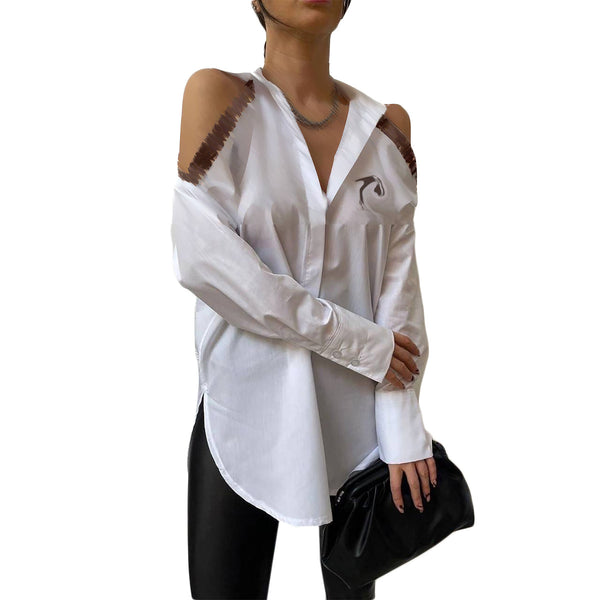 Women's open shoulder shirt