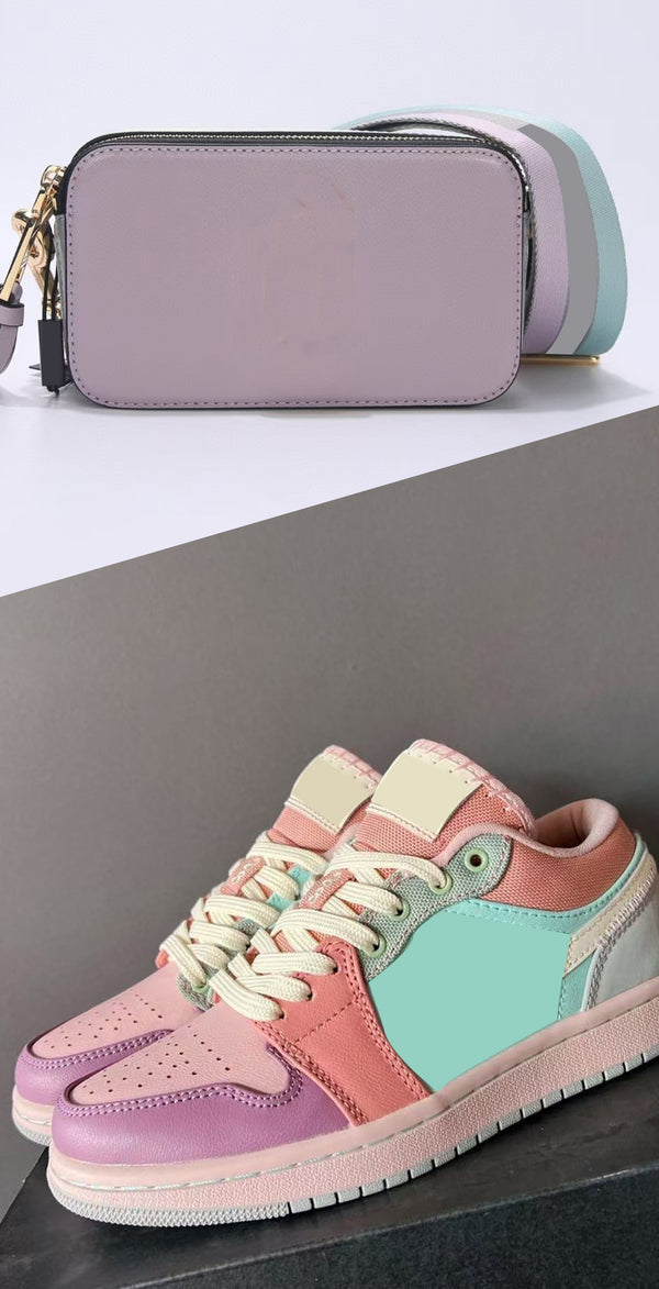 Colorblocking Shoes & Bag Set