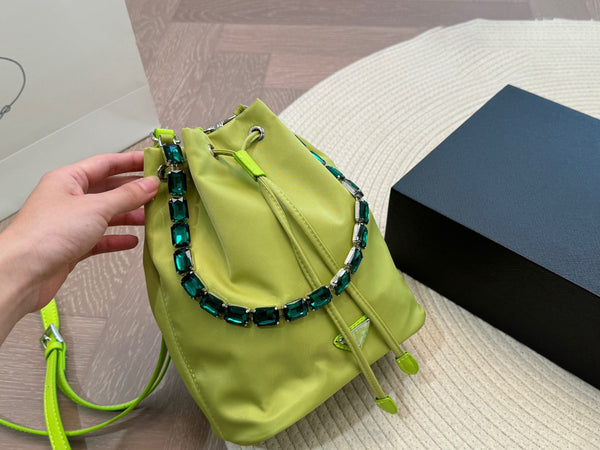 Diamond Drawstring Bucket Bag
