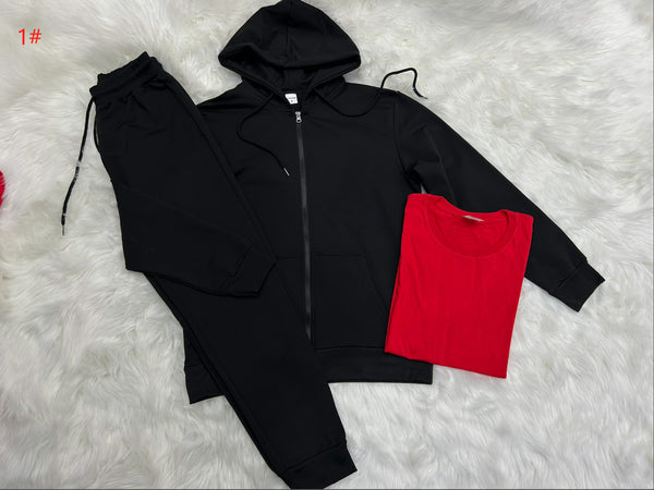 Women's 3-piece Hoodie + Short + Pant Set