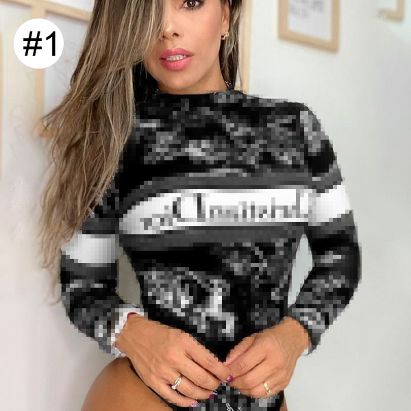 Fendi & Dior Printed Zipper One-piece Top