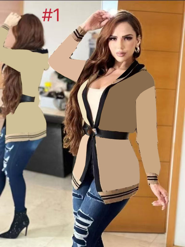 Knitted Thick Hooded Cardigan