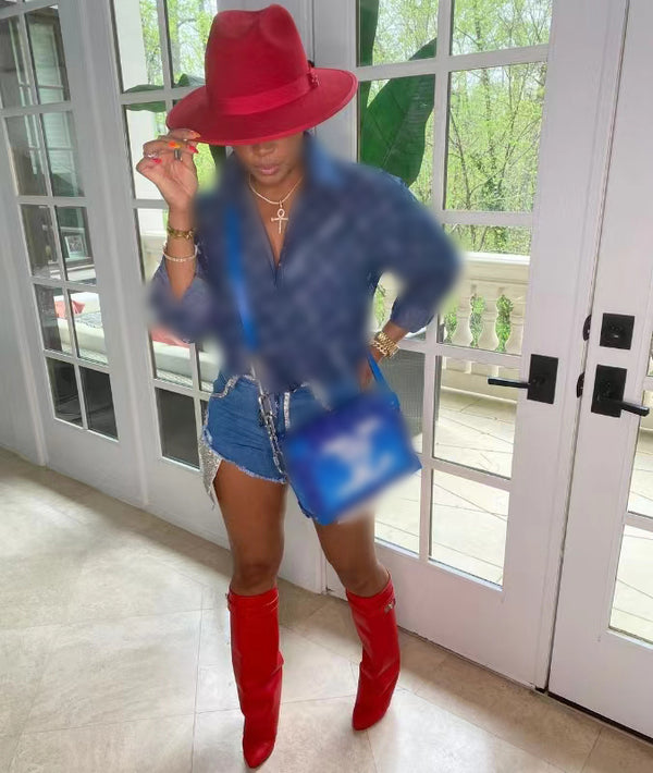 Denim Vintage Printed Shirt