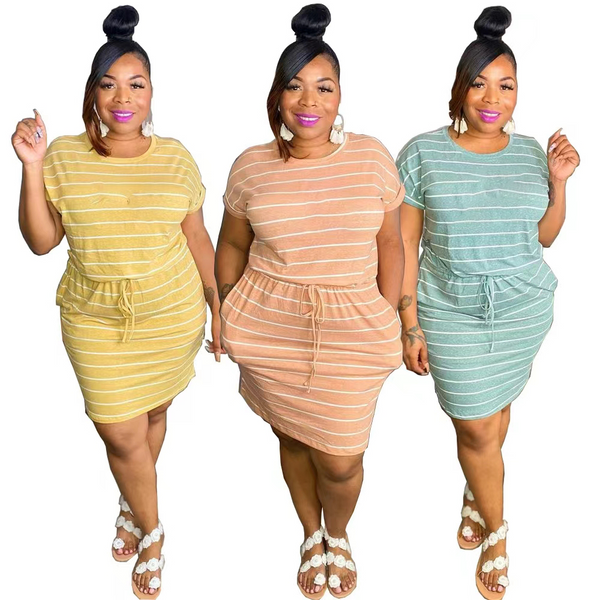 Printed Striped Dress