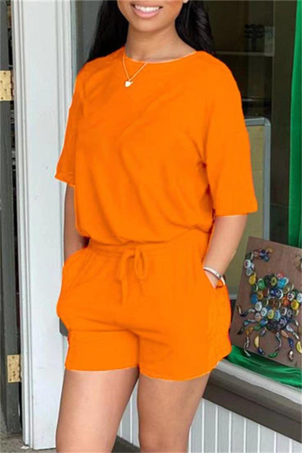 Woman's Casual Short Sleeves + Shorts