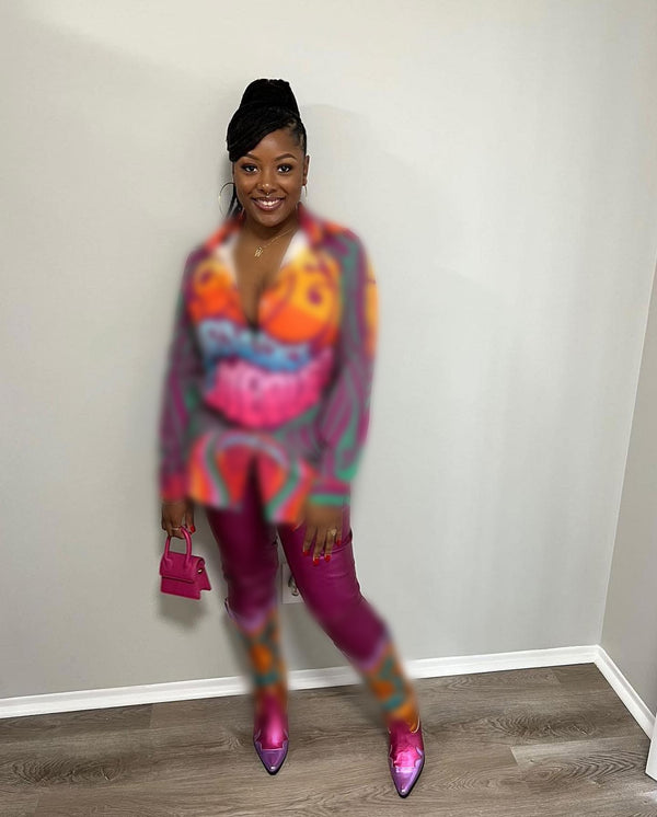 Slim Fit Printed Shirt Dress