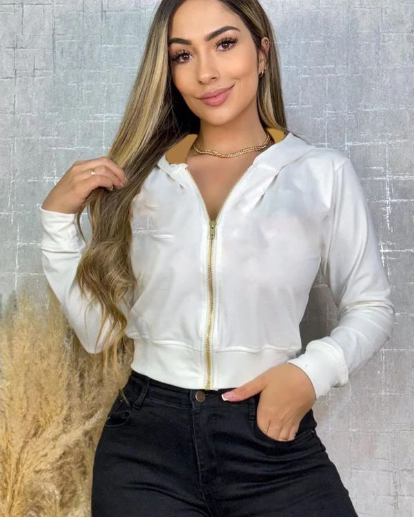 Embroidered Hooded Jacket