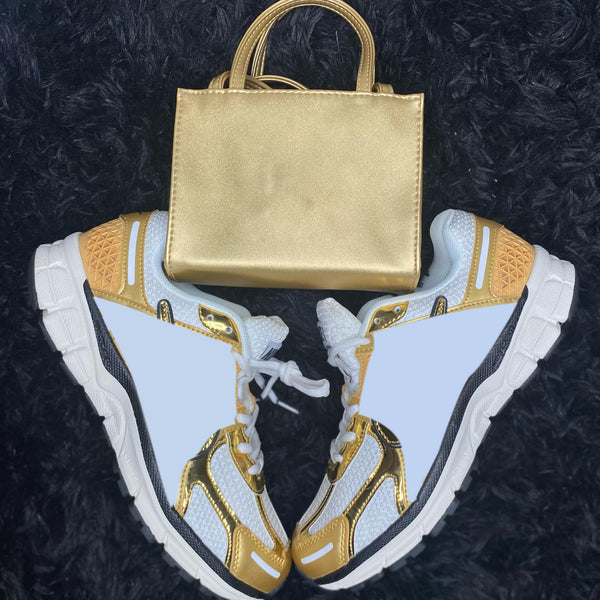 Gold Shoes & Bag Set