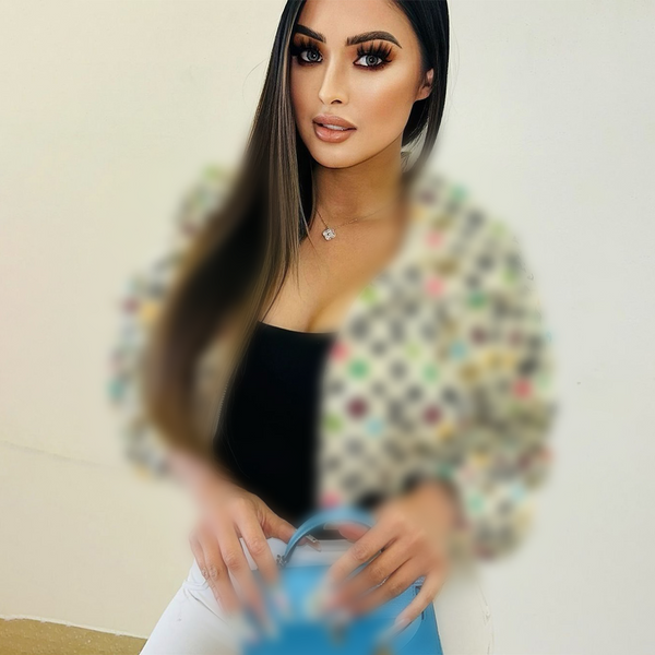 Printed Long-sleeved Short Coat