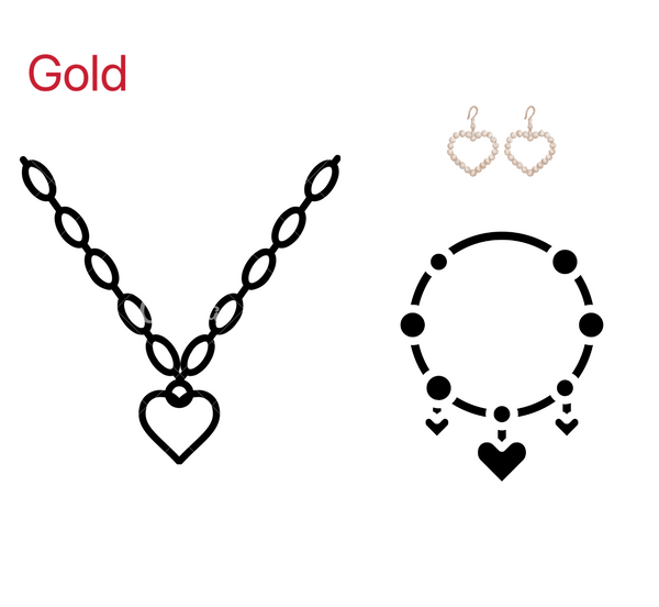 Earrings Necklace and Bracelet Set