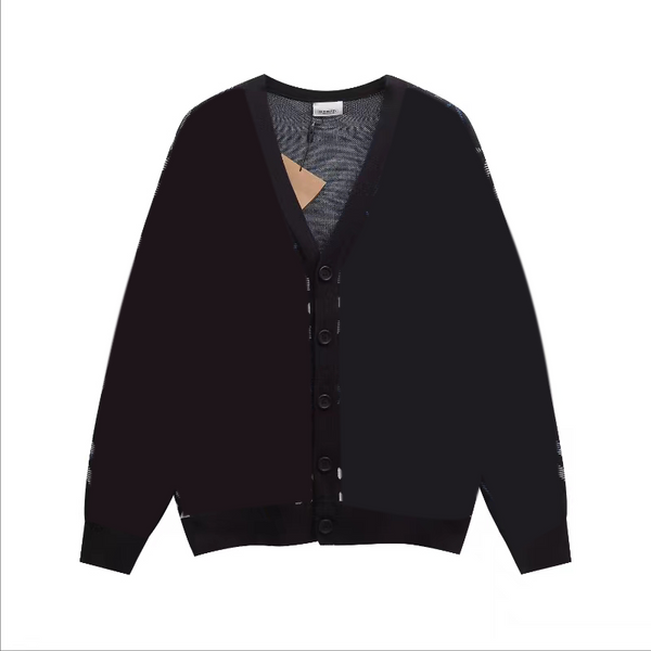 Men's Check V-neck Knit Cardigan