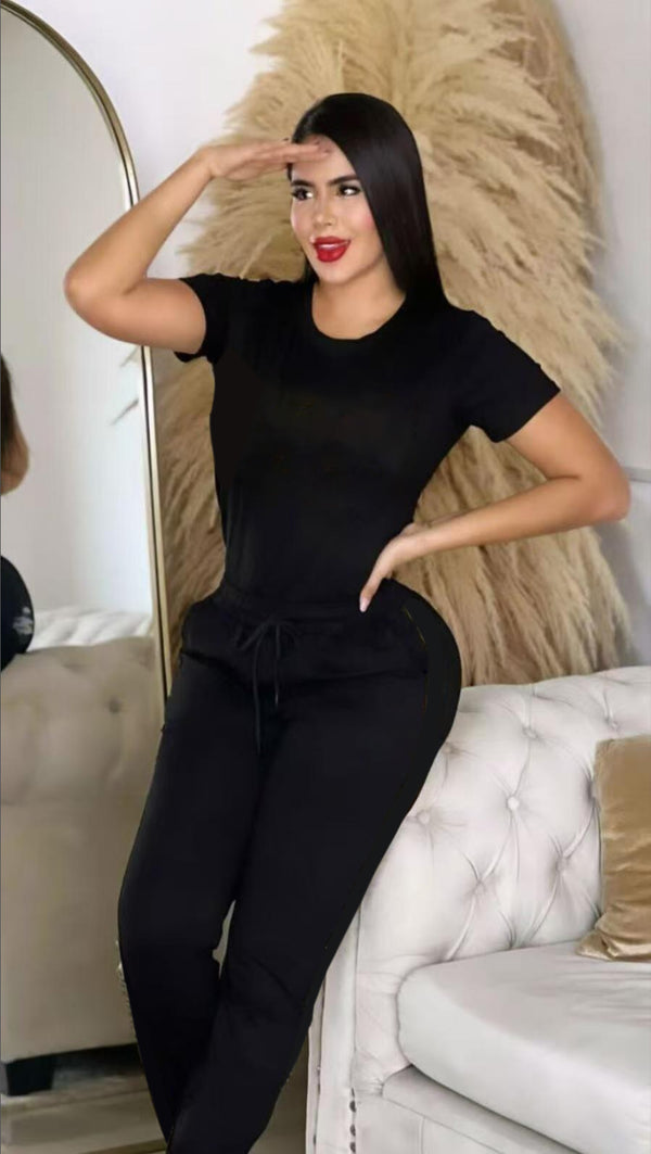 Short-sleeved Trousers Suit