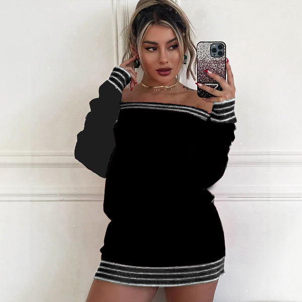Off-shoulder Sweater Dress