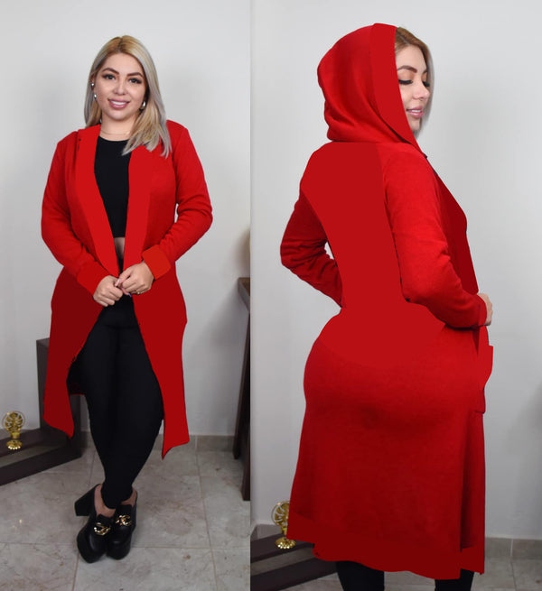 Knitted Hooded Cardigan