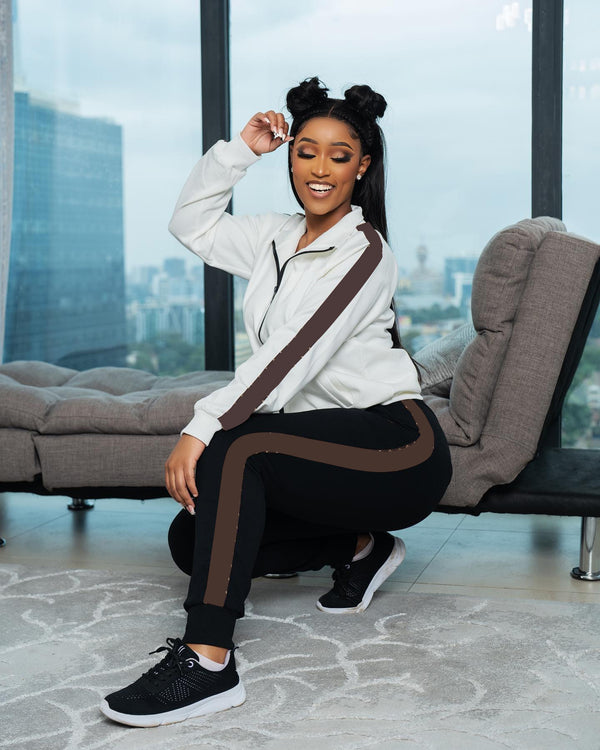 Embroidered Zipper Suit