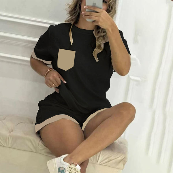 Embossed Short Sleeves and Shorts Set