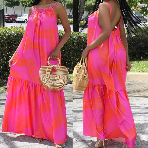 Backless Holiday Maxi Dress