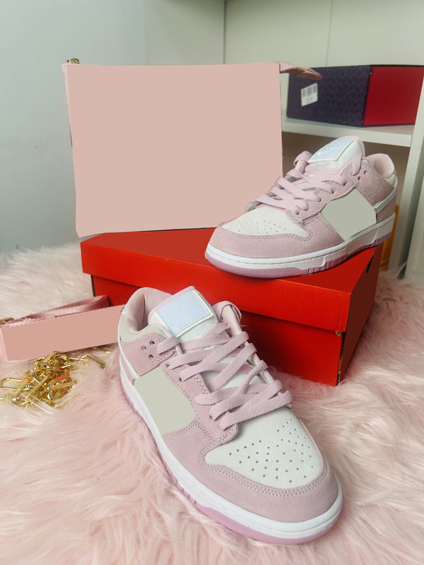 Fashion  Pink Bag&Sneakers Set