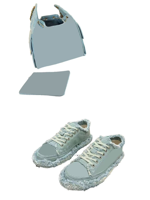 Denim Shoes and Bag