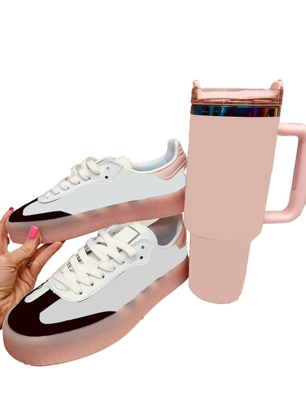 Pink Shoes + Cup Set
