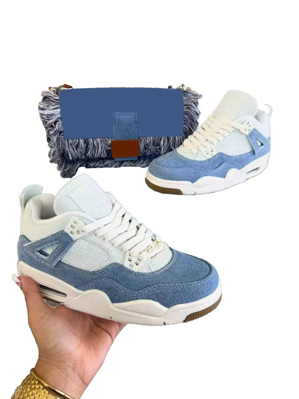 Fashion Light Blue Sneakers&Bag