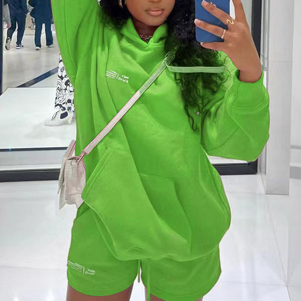 Hoodie and shorts two-piece set