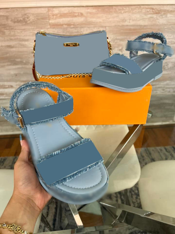 Denim Slippers and Bags