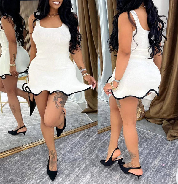 Rolled Hem Vest Dress