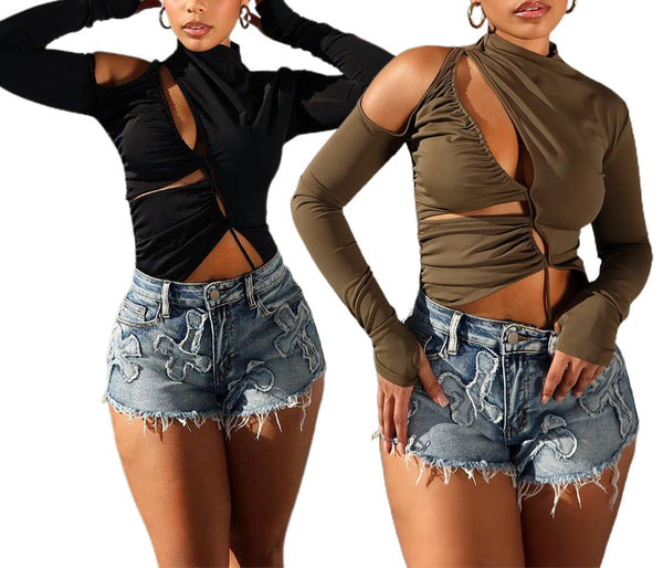 Stretch Denim Shorts