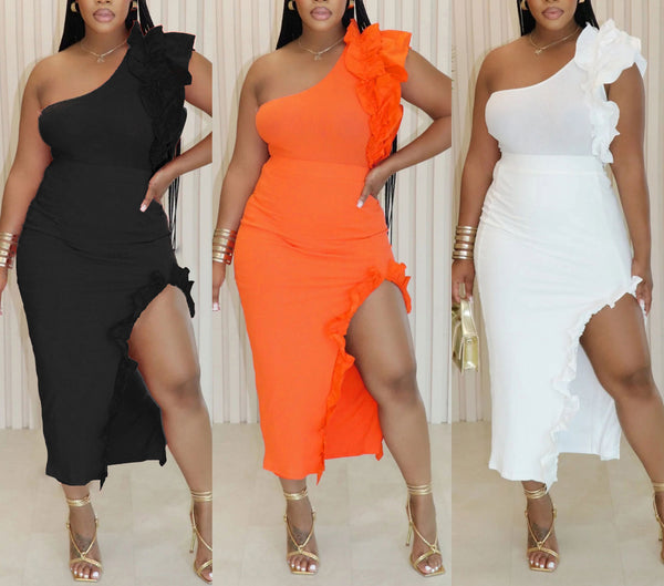 Long Skirt Off-shoulder Suit