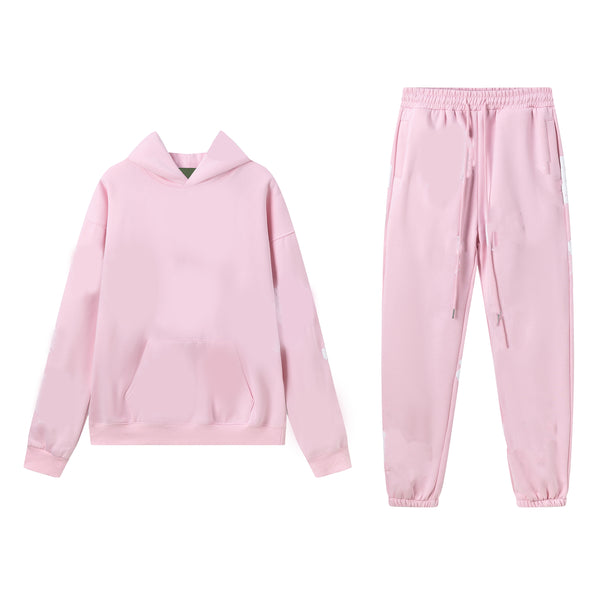 Women's Flower Fleece Sports Two Piece Suit