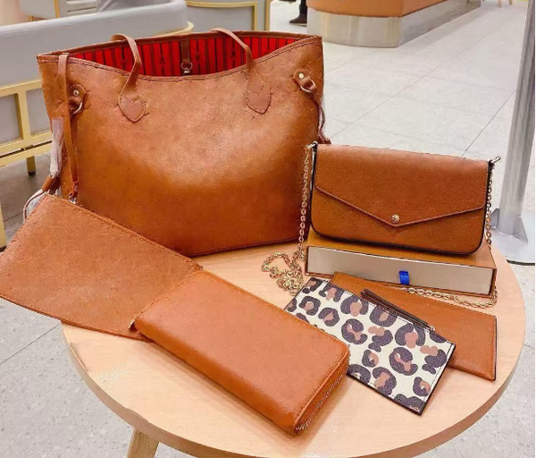 3PCS-Brwon Bag Set