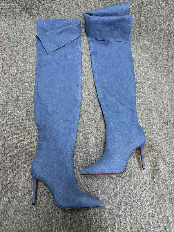 Heel Blue Boots