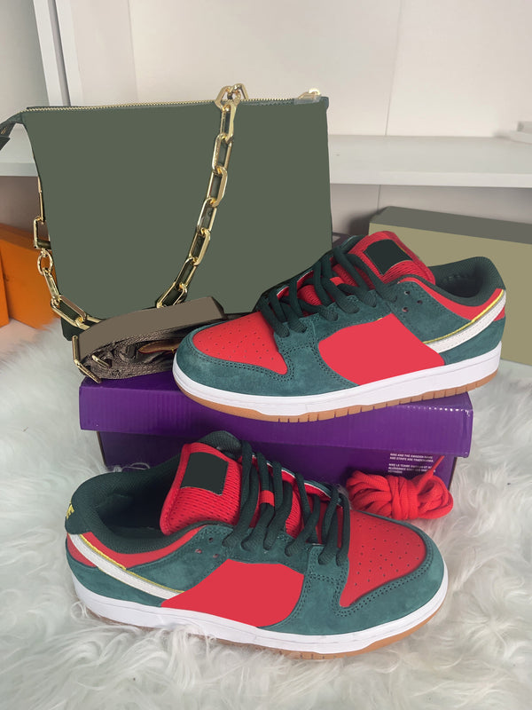 Green Shoes & Bag Set