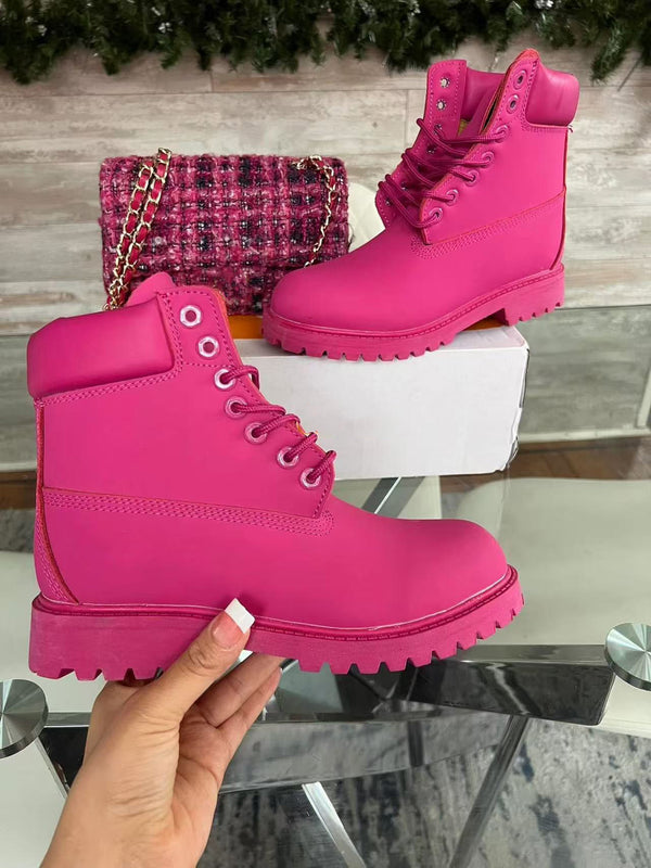 Women Rose Boots& Bag Set