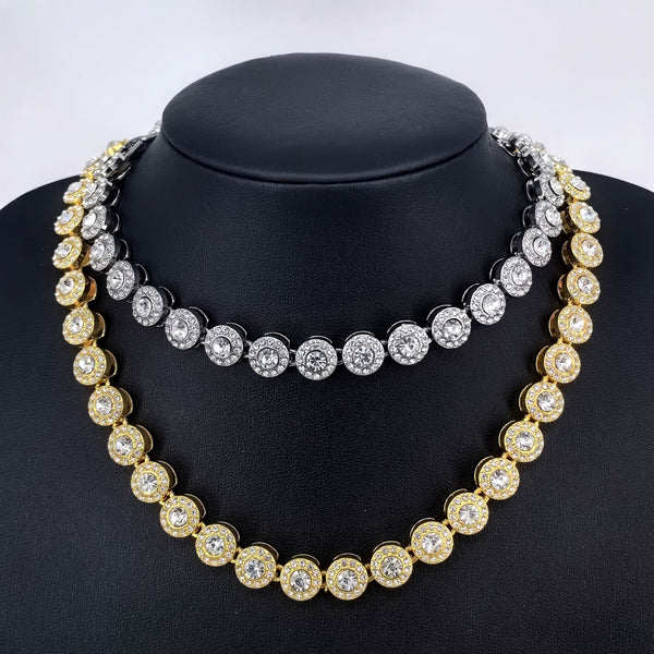 Round rhinestone necklace
