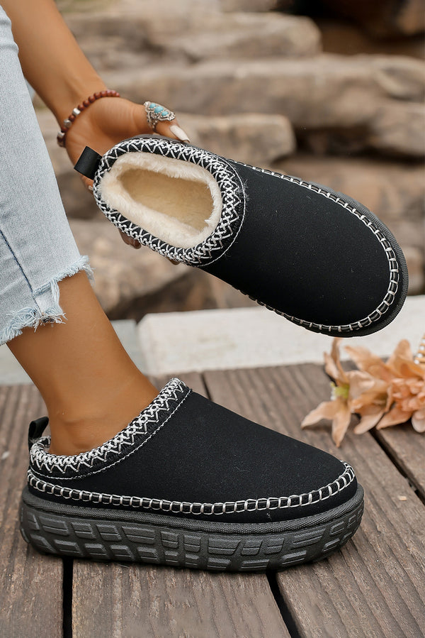 White Contrast  Clog Slippers