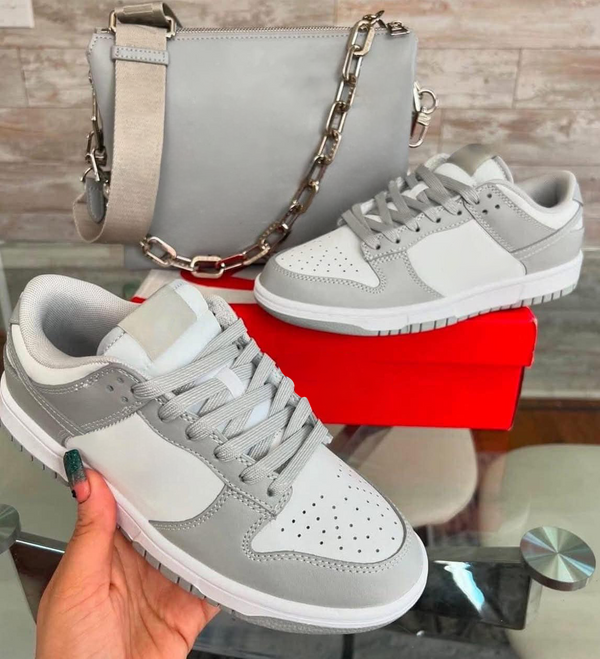 Gray Shoes & Bag Set