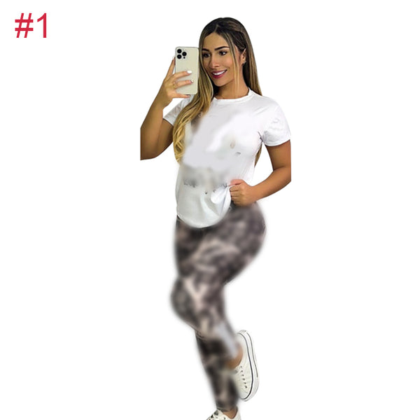 Fashion Short-sleeved Sports Two-piece Set