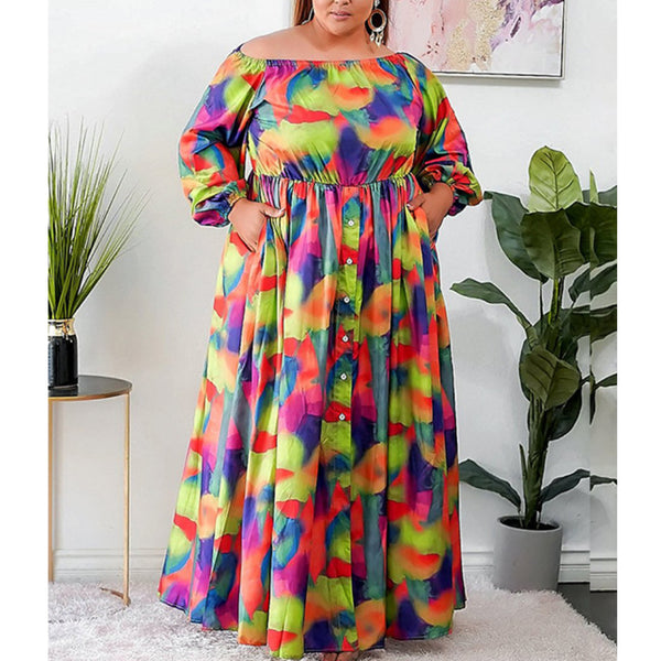 Loose Long Sleeve Dress(Plus size）