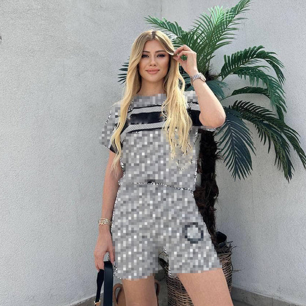 Casual Print Loose Two-piece Set