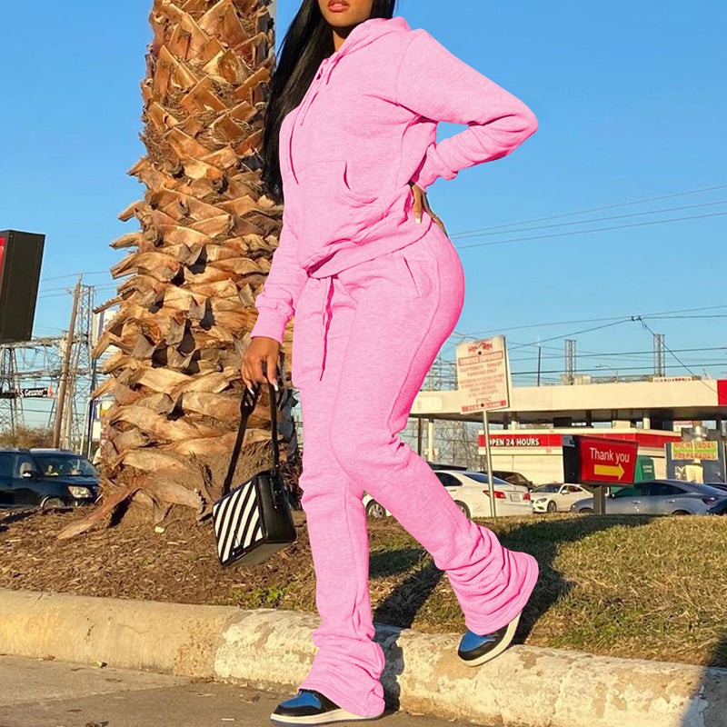 Hoodie Stack Stack Pants Two-piece Suit – Konhill Boutique