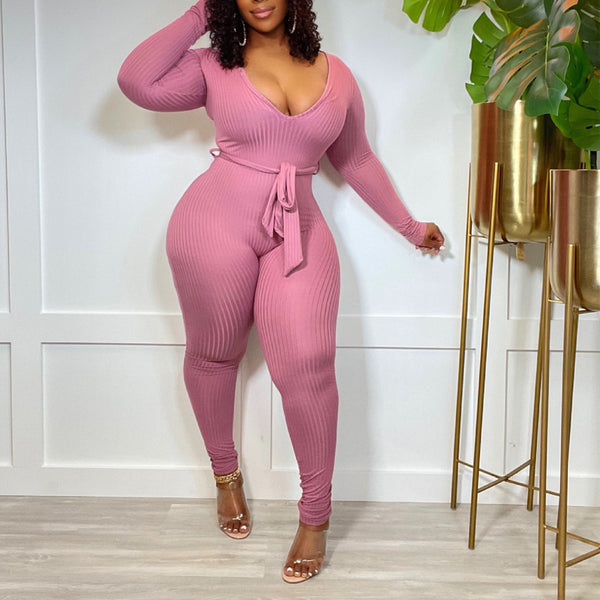 Big Pit Strip Sexy Jumpsuit