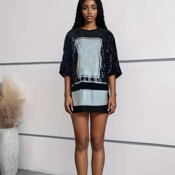 Sequined Loose Summer Dress