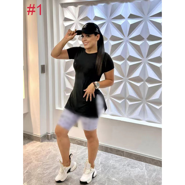 Casual Digital Printed Short Sleeve Shorts Set