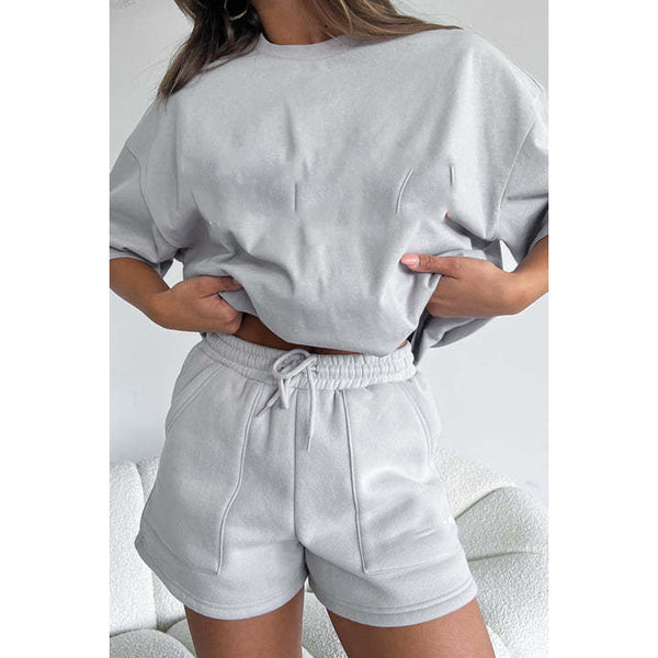 Short-sleeved Pullover Shorts Two-piece Set