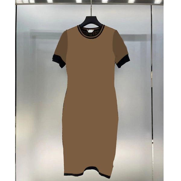 Knitted Mid-length Short-sleeved Dress