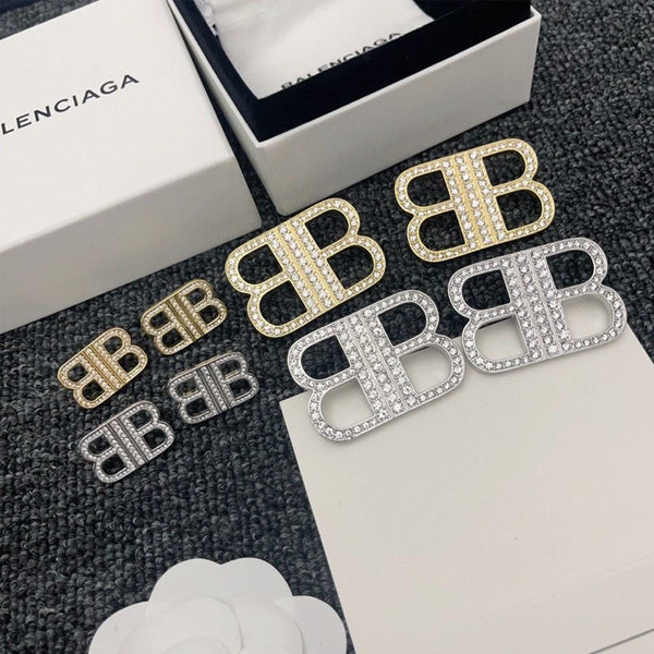 Flash Drill Letter Stud Earrings