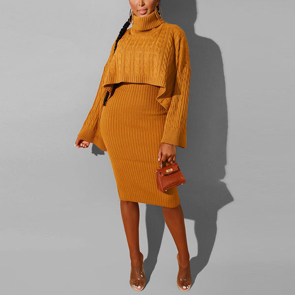 Two-piece Turtleneck Dress Set